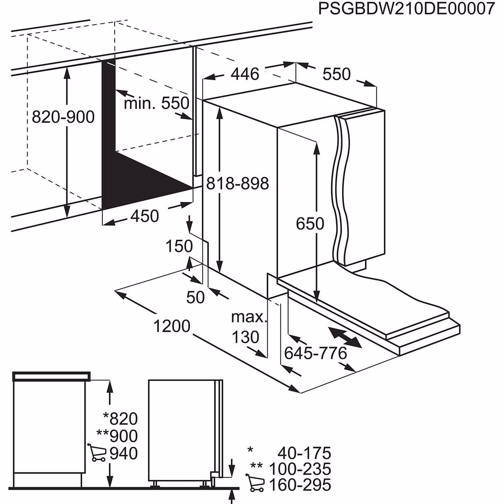 Integreeritav 45 cm nõudepesumasin AEG FSE74557P, energiaklass C (4)
