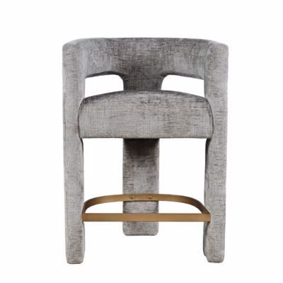 Hõbehall šenillkangast baaritool Livin Hill Leith LET71HOG, istumiskõrgus 62 cm