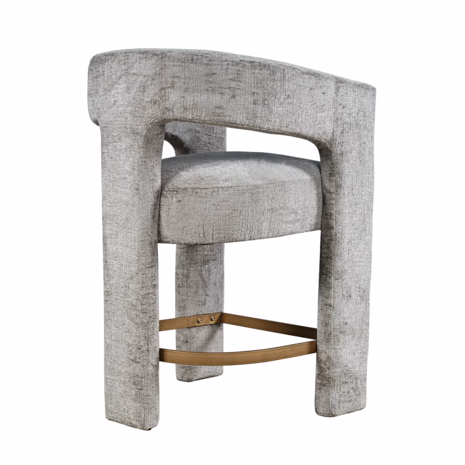 Hõbehall šenillkangast baaritool Livin Hill Leith LET71HOG, istumiskõrgus 62 cm - 4