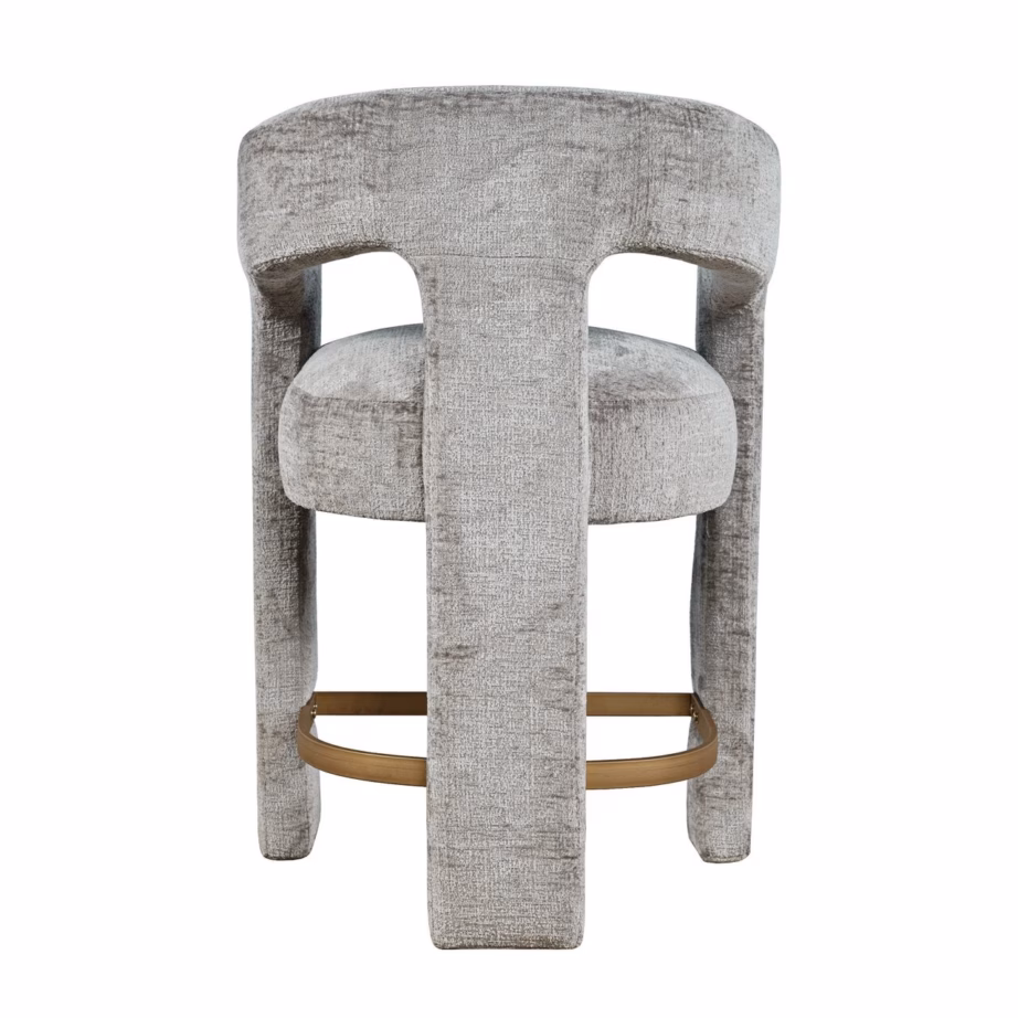 Hõbehall šenillkangast baaritool Livin Hill Leith LET71HOG, istumiskõrgus 62 cm - 5