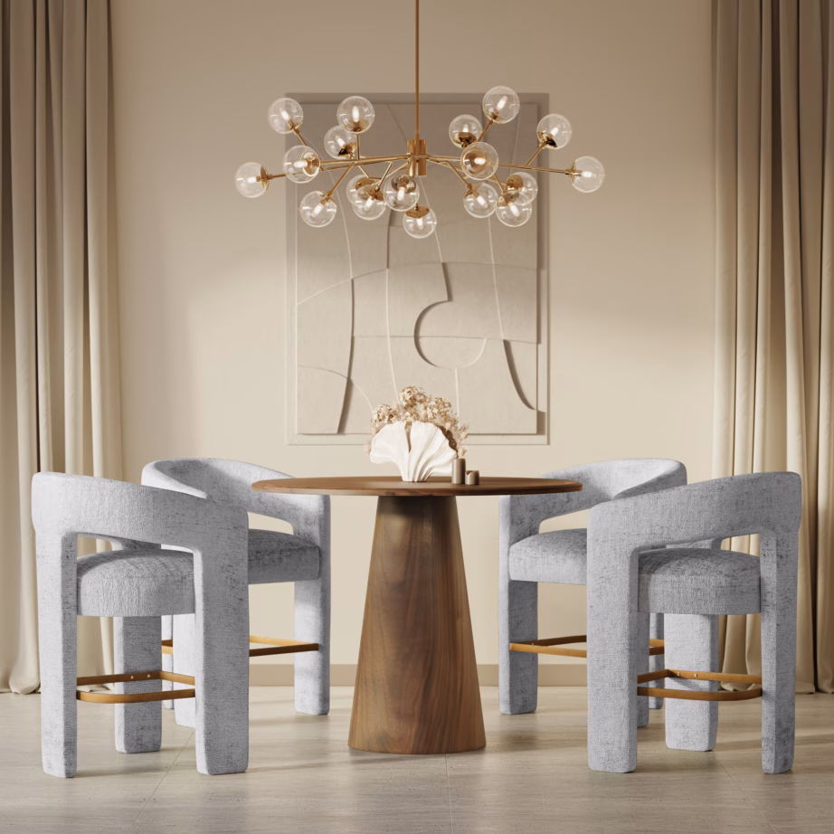 Hõbehall šenillkangast baaritool Livin Hill Leith LET71HOG, istumiskõrgus 62 cm - 8