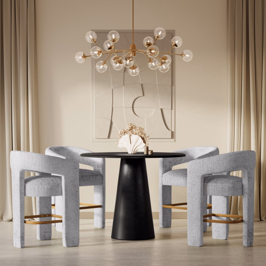 Hõbehall šenillkangast baaritool Livin Hill Leith LET71HOG, istumiskõrgus 62 cm - 9