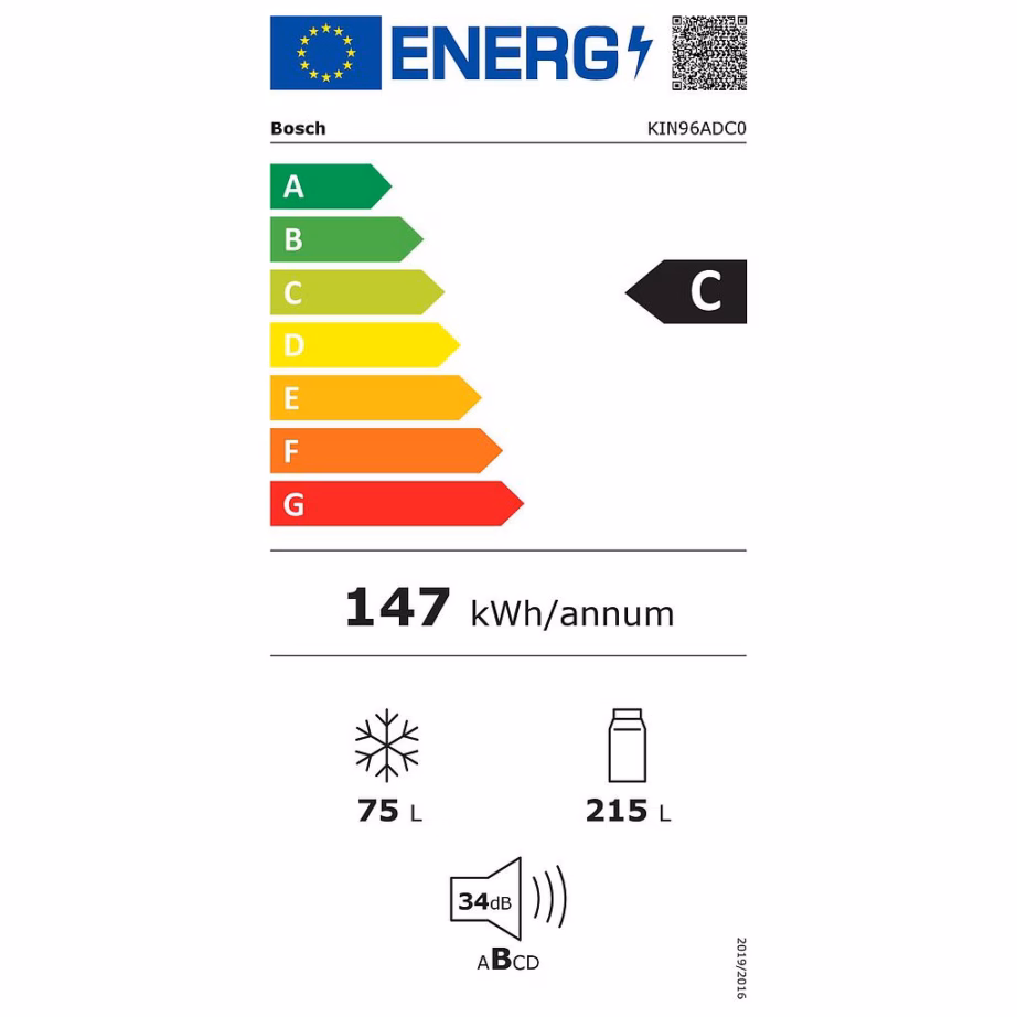 Integreeritav külmik alumise sügavkülmikuga Bosch KIN96ADC0, NoFrost, 193,5 cm - 7
