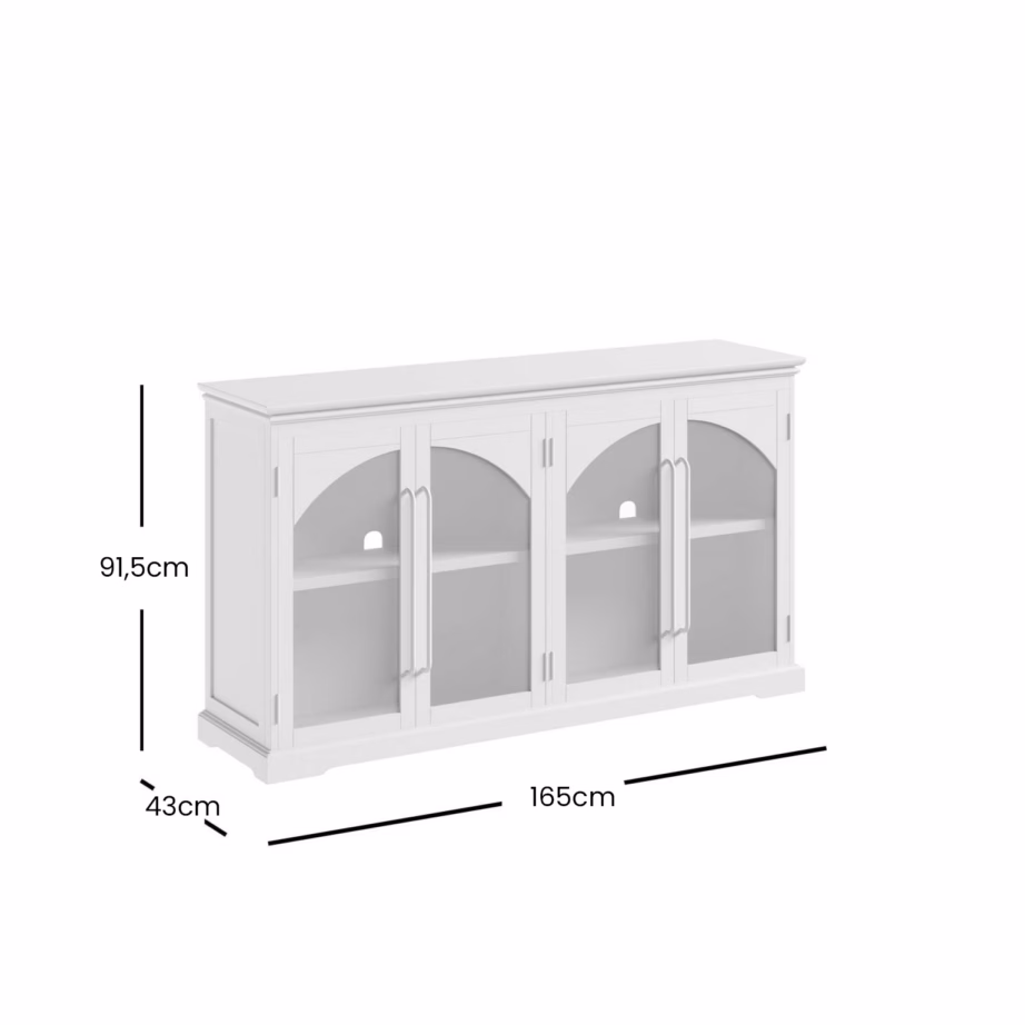 Salvehall klaasuksega kummut Livin Hill Avola AV2294-65, 165 cm - 10