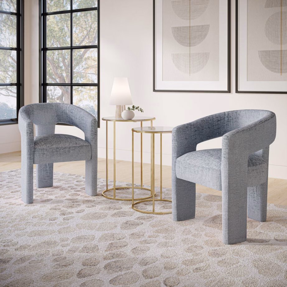 Helesinine polsterdatud söögitool Livin Hill Leith LET71B, chenille - 9