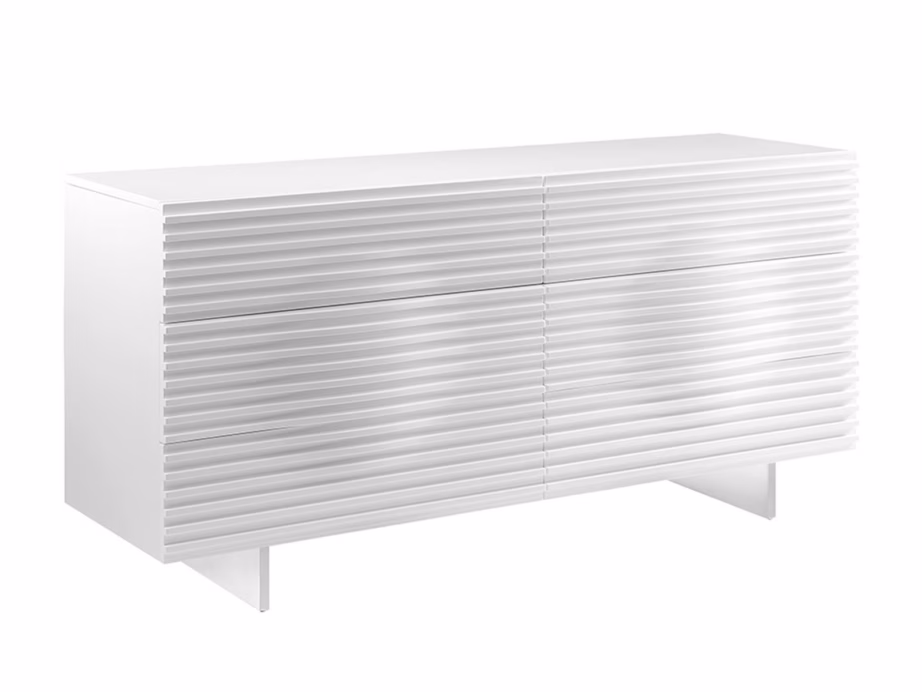Valge kõrgläikega kummut Livin Hill Hudson H08, 6 sahtlit, 160 cm - 2