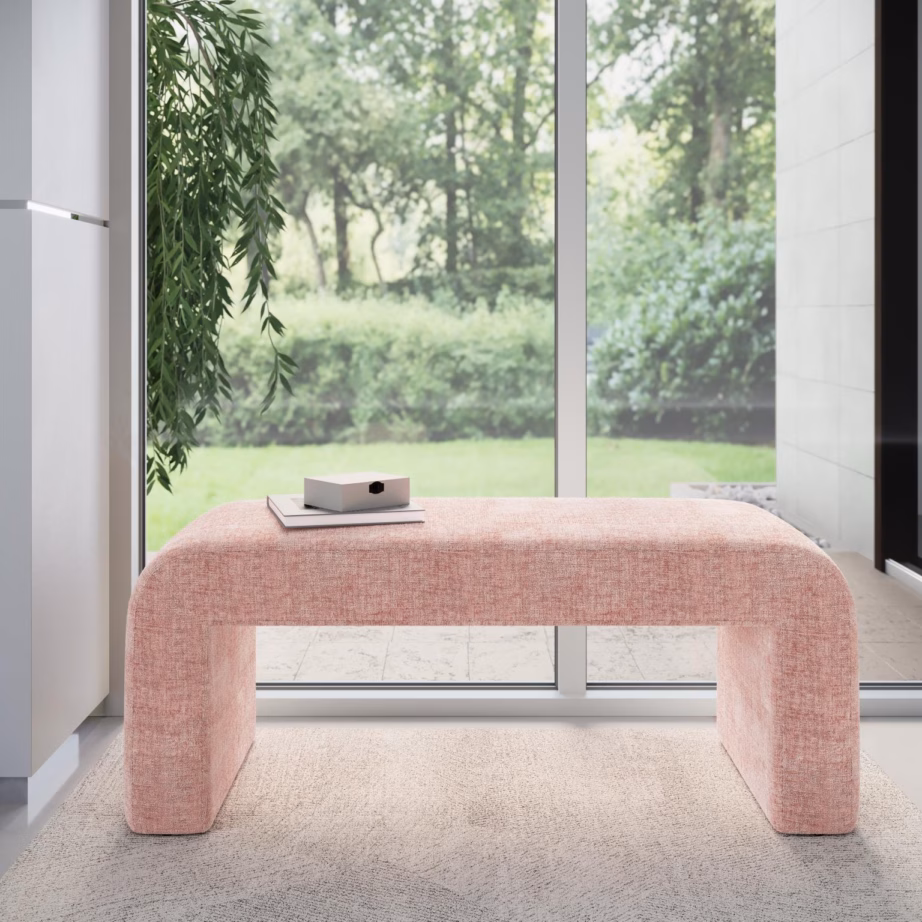Pehme roosa polsterdatud pink Livin Hill Leith LET70P, 120 cm - 7