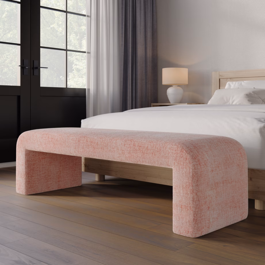 Pehme roosa polsterdatud pink Livin Hill Leith LET70P, 120 cm - 8