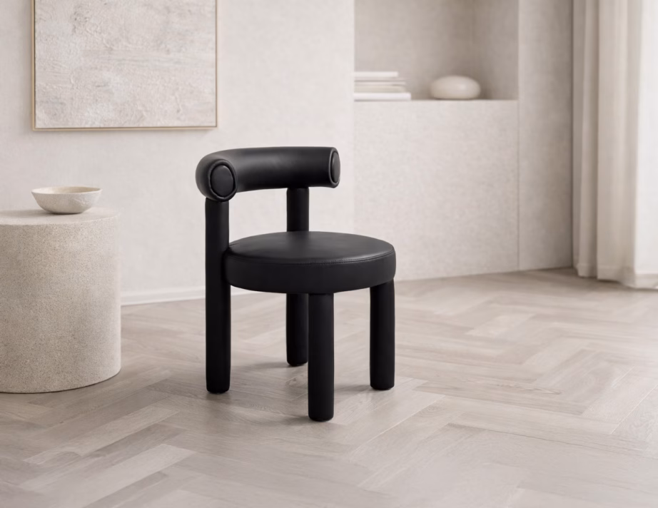 Must kunstnahast polsterdatud söögitool Livin Hill Leith LET77BLK-L, 62 cm - 8