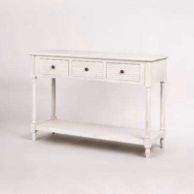 Valge provintsiliku stiiliga konsoollaud Livin Hill Livorno LIV080-W, 120 cm