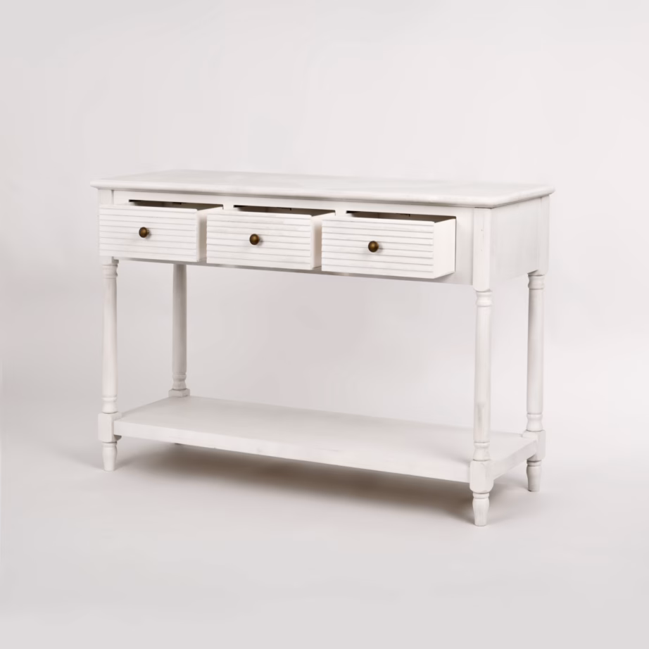 Valge provintsiliku stiiliga konsoollaud Livin Hill Livorno LIV080-W, 120 cm - 2