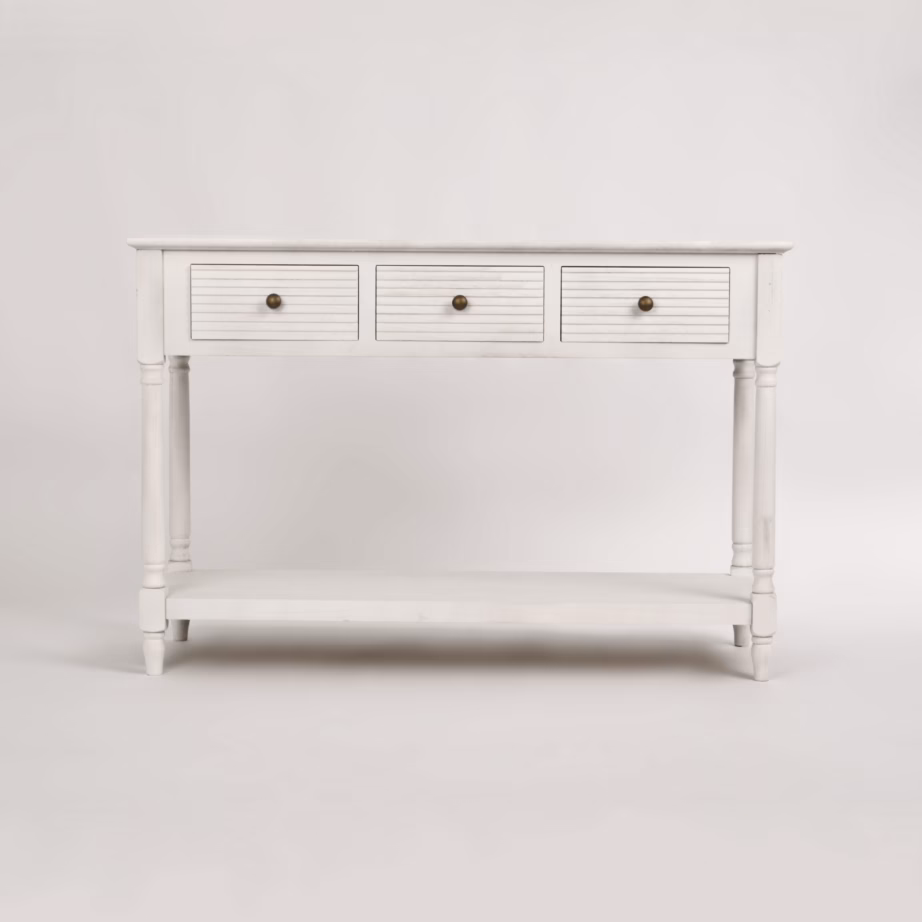 Valge provintsiliku stiiliga konsoollaud Livin Hill Livorno LIV080-W, 120 cm - 3