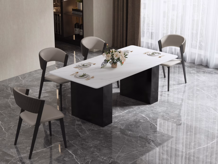 Modernne söögilaud Livin Hill Modig M12, 200 cm, marmorimustriga - 8