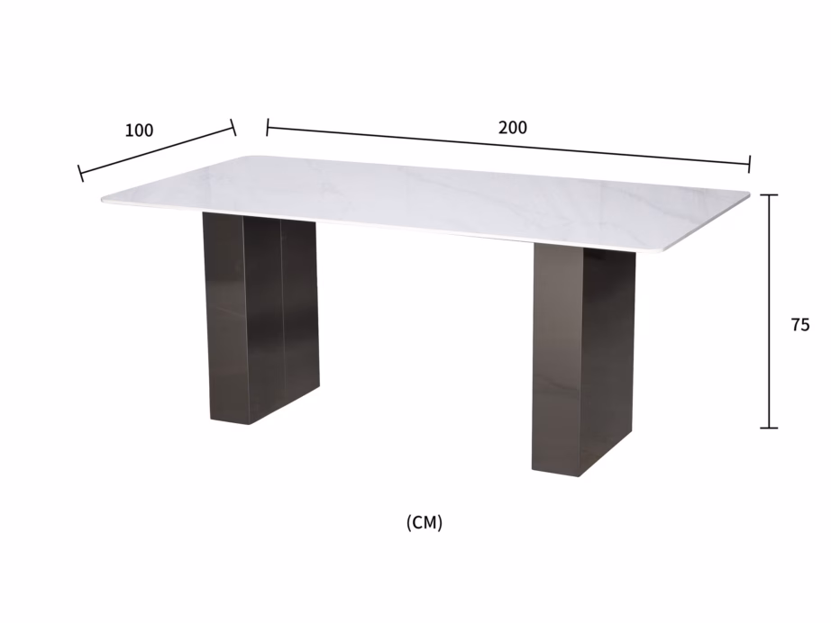 Modernne söögilaud Livin Hill Modig M12, 200 cm, marmorimustriga - 9