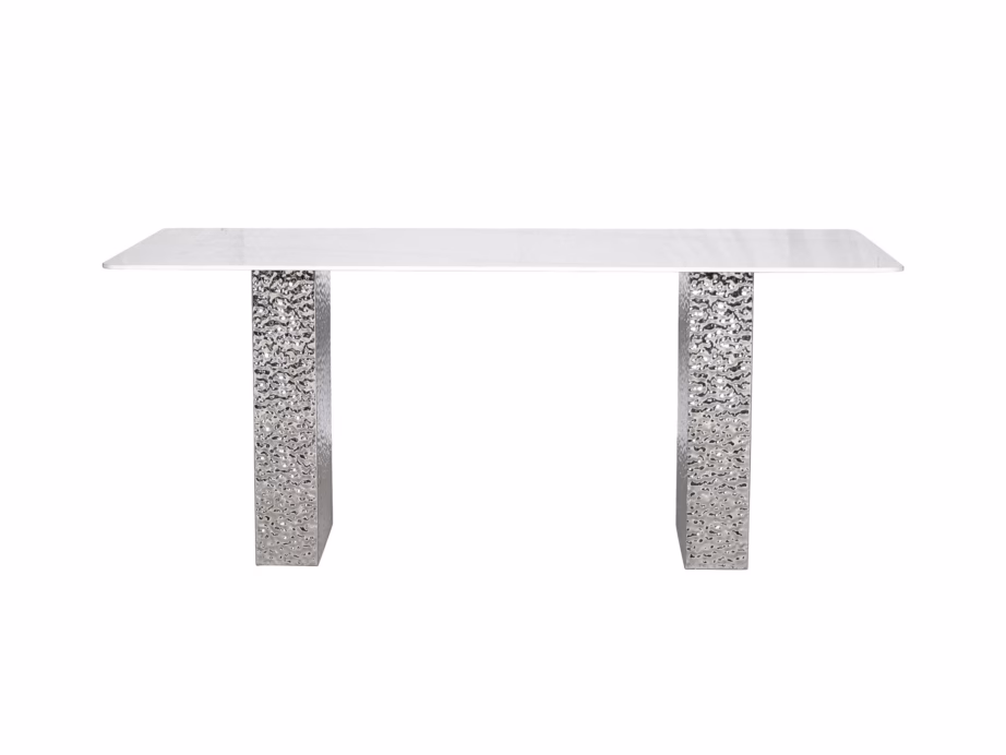 Valge marmorimustriga söögilaud Livin Hill Modig M24, roostevaba teras, 180 cm - 3