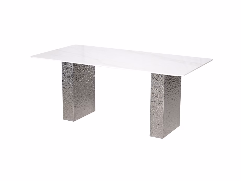 Valge marmorimustriga söögilaud Livin Hill Modig M24, roostevaba teras, 180 cm - 7