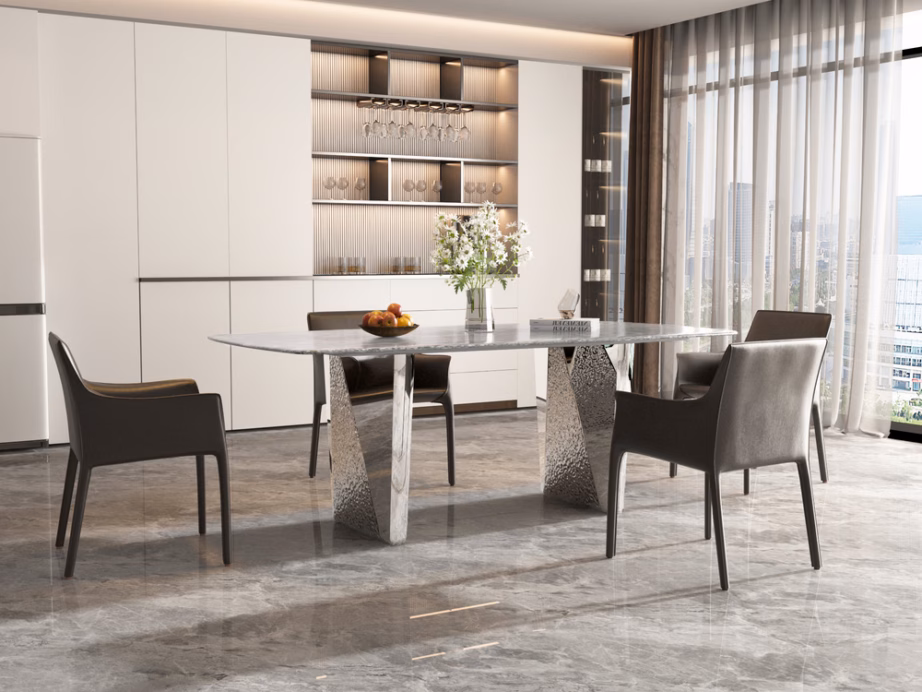 Kunstmarmoriga söögilaud Livin Hill Modig M33, 200 x 100 cm - 8