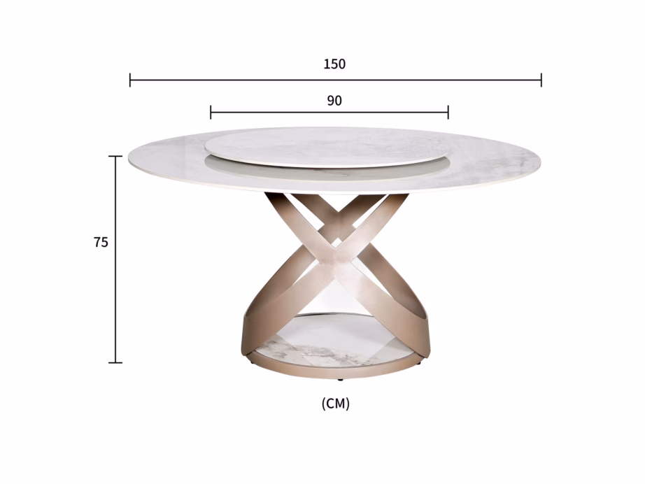 Marmorimustriga ümar söögilaud Livin Hill Modig M44, 150 cm - 9