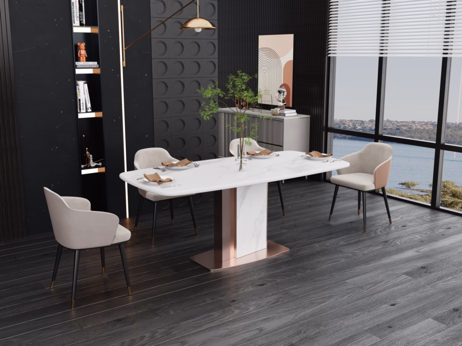 Valge marmorimustriga söögilaud Livin Hill Modig M54, 180 cm - 8
