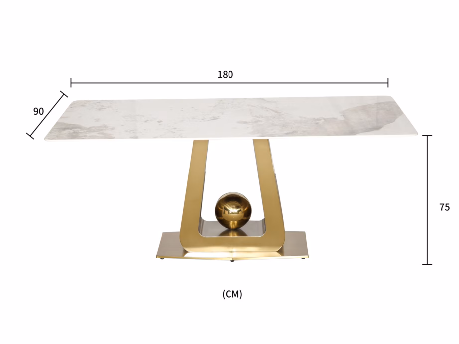 Modernne söögilaud Livin Hill Modig M57, marmorimustriga, 180 cm - 8