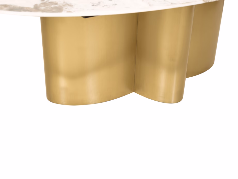 Ovaalne diivanilaud kuldse metallraamiga Livin Hill Modig M59, marmorimustriga, 130 x 70 cm - 6