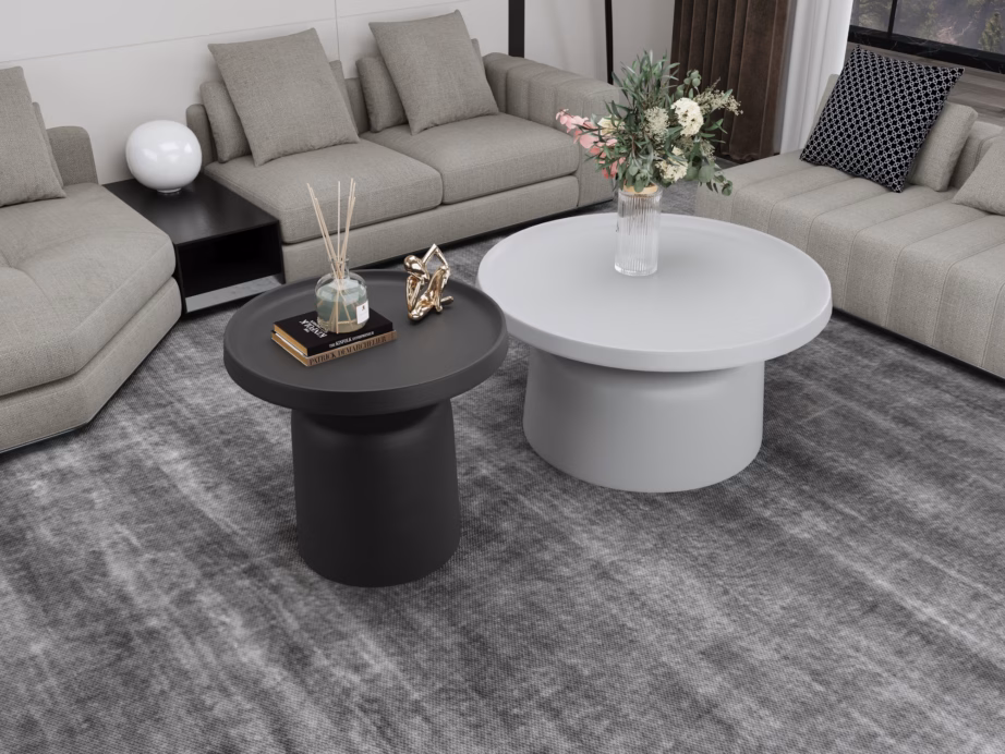 Metallist diivanilauakomplekt Livin Hill Modig M65, 2-osaline, valge/must - 12
