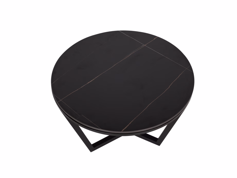 Ümmargune diivanilauakomplekt Livin Hill Modig M66, marmorimustriga, 80/60 cm - 13