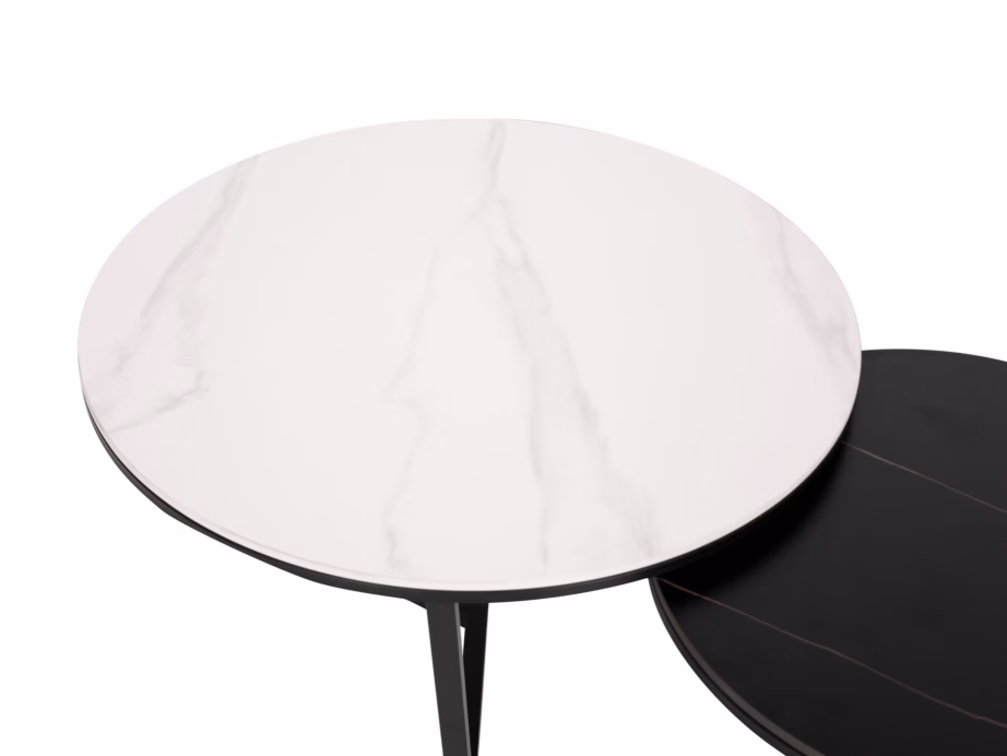 Ümmargune diivanilauakomplekt Livin Hill Modig M66, marmorimustriga, 80/60 cm - 5