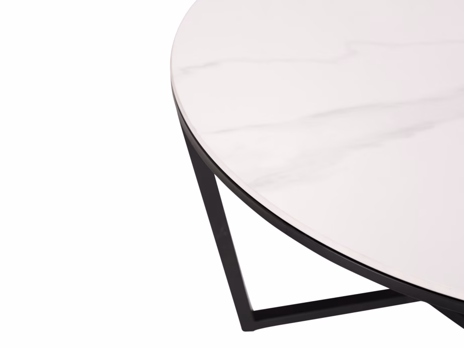 Ümmargune diivanilauakomplekt Livin Hill Modig M66, marmorimustriga, 80/60 cm - 9