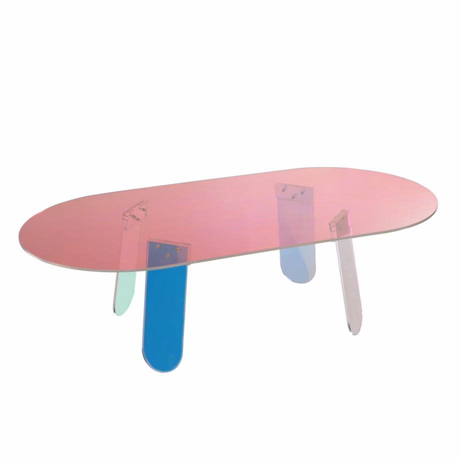 Läbipaistev opaalne akrüülist diivanilaud Livin Hill Modig M75-120, 120×60 cm - 3