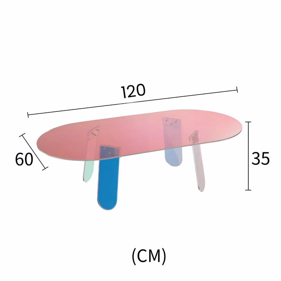 Läbipaistev opaalne akrüülist diivanilaud Livin Hill Modig M75-120, 120×60 cm - 8