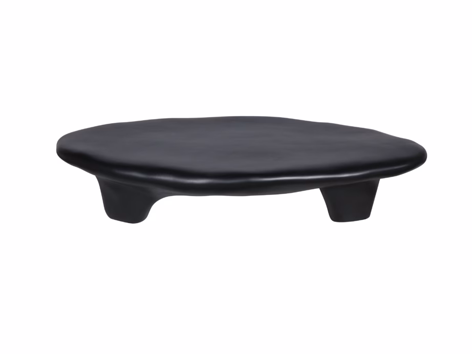 Must klaaskiust diivanilaud Livin Hill Modig M85B, orgaaniline kuju, 120×65 cm - 2