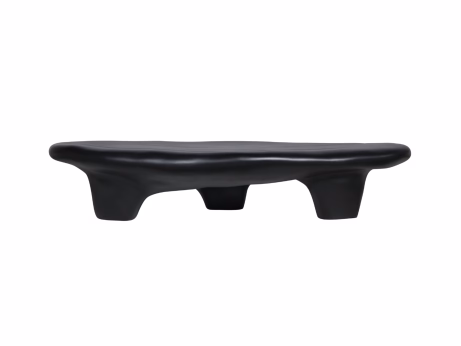 Must klaaskiust diivanilaud Livin Hill Modig M85B, orgaaniline kuju, 120×65 cm - 4