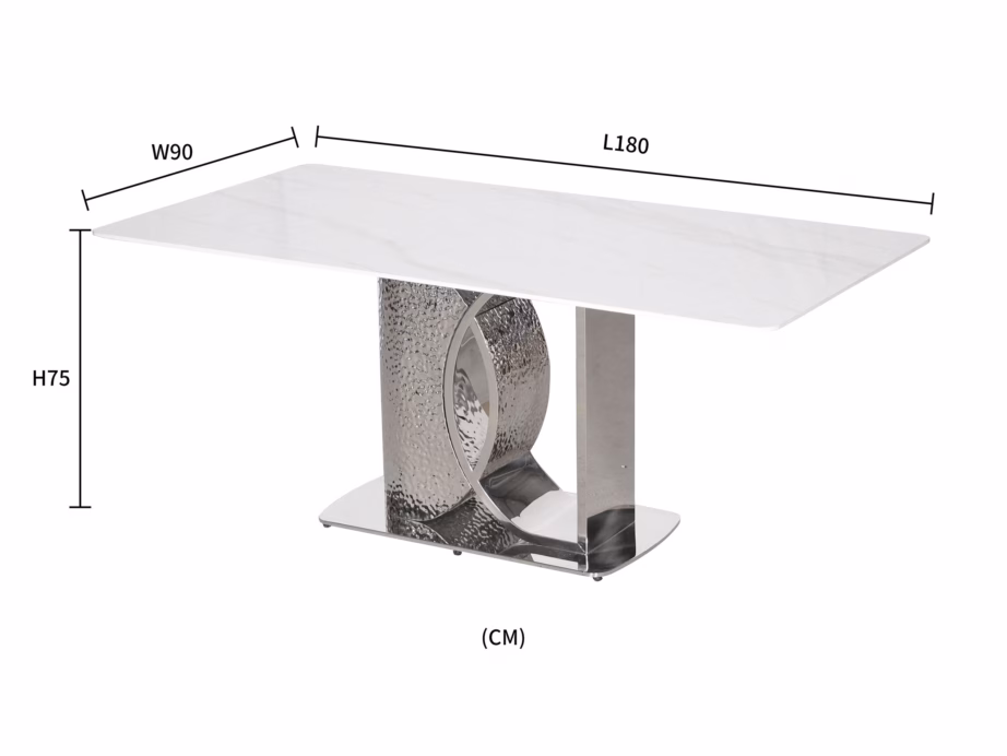 Valge kunstmarmorimustriga söögilaud Livin Hill Modig M90, 180 cm - 13