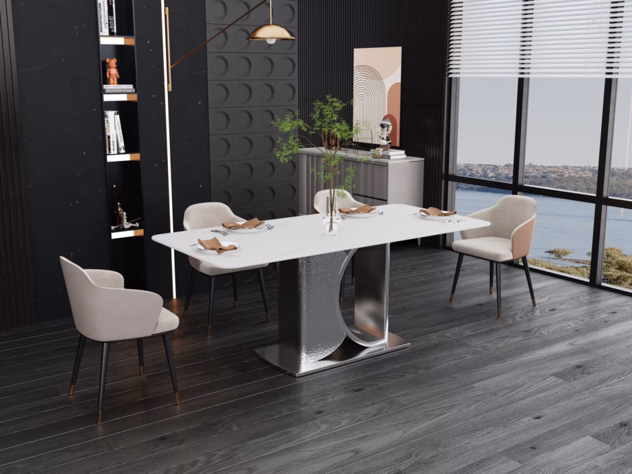 Valge kunstmarmorimustriga söögilaud Livin Hill Modig M90, 180 cm - 10