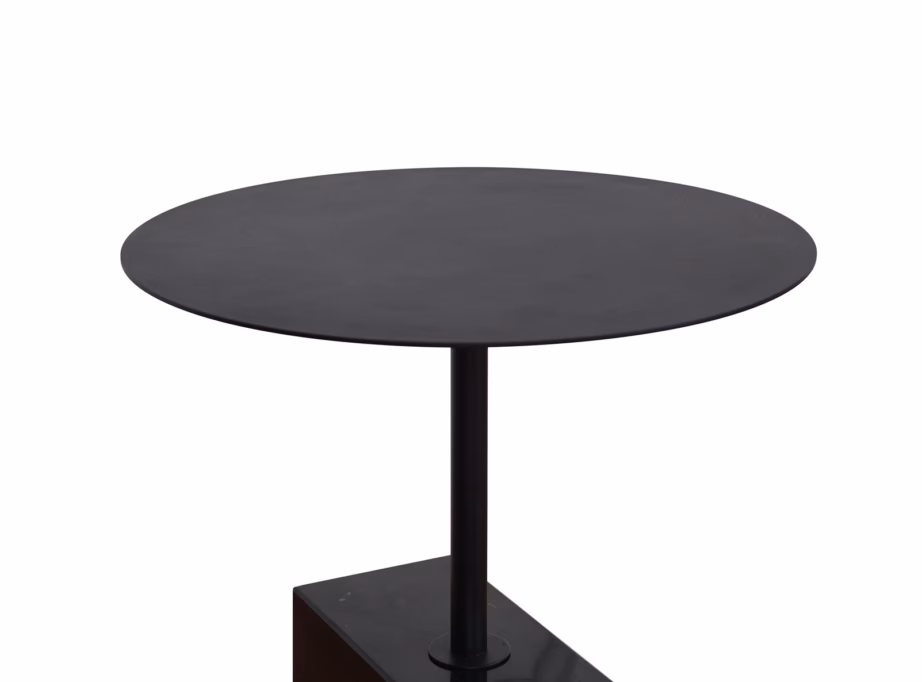 Must metallist lisalaud Livin Hill Modig M99, marmori imitatsiooniga alus, 40×40 cm - 4