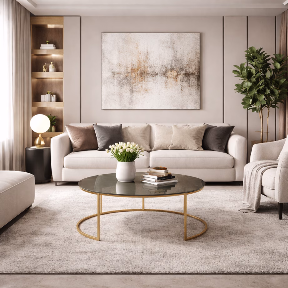 Kõrgläikega diivanilaud Livin Hill Rose Hill RH07, tsementroheline, 80×80 cm - 7