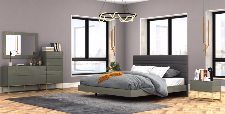 Modernses stiilis polsterdatud voodi Livin Hill Rose Hill RH09, 180×200 cm, tsementroheline - 3