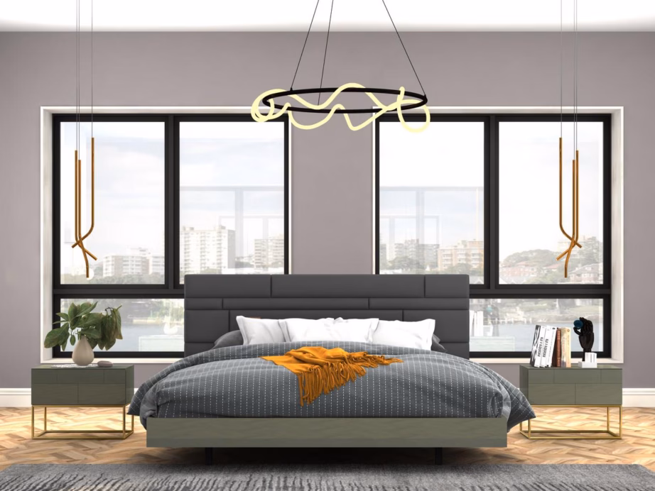 Modernses stiilis polsterdatud voodi Livin Hill Rose Hill RH09, 180×200 cm, tsementroheline - 4