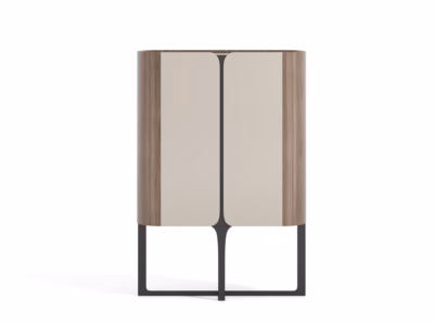 Pähklipuiduspooniga kõrge kapp Livin Hill Sileno SE08, cashmere, 160 cm