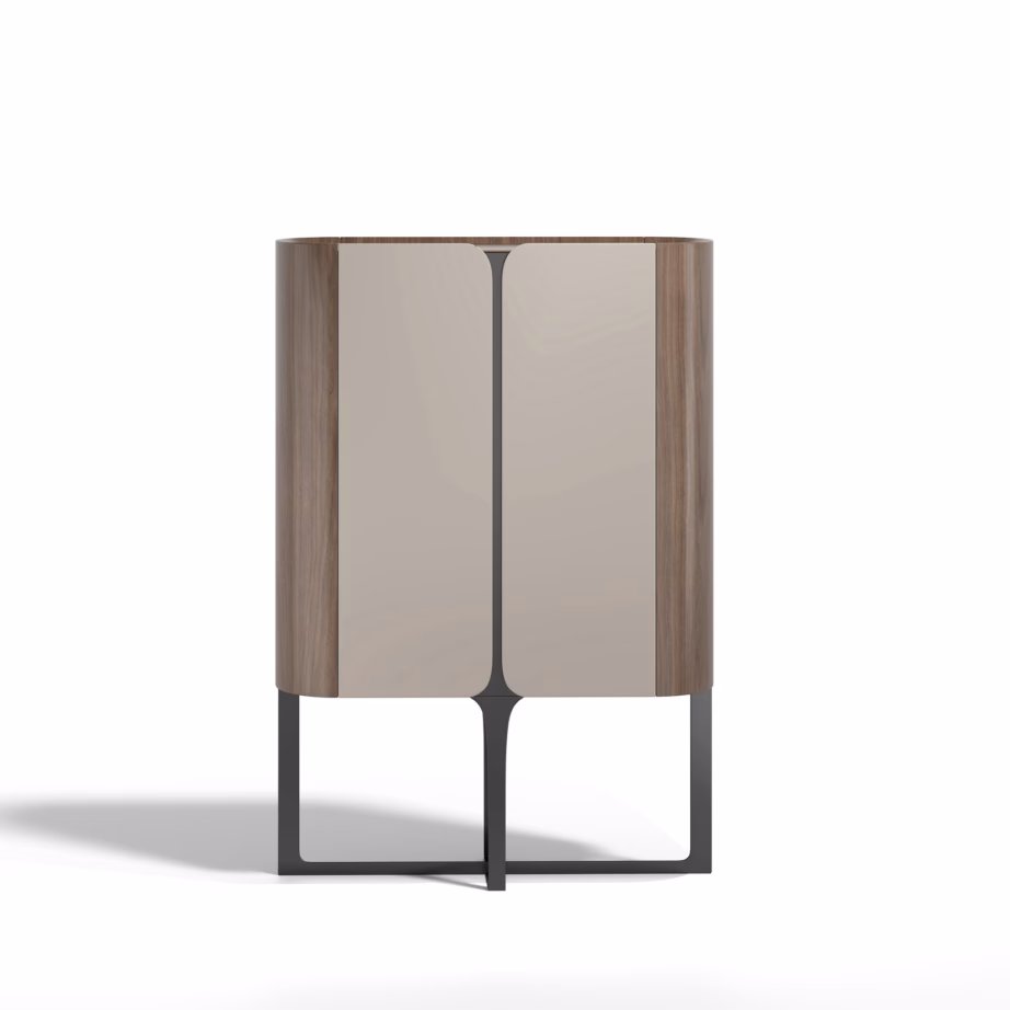 Pähklipuiduspooniga kõrge kapp Livin Hill Sileno SE08, kašmiir, 160 cm - 5