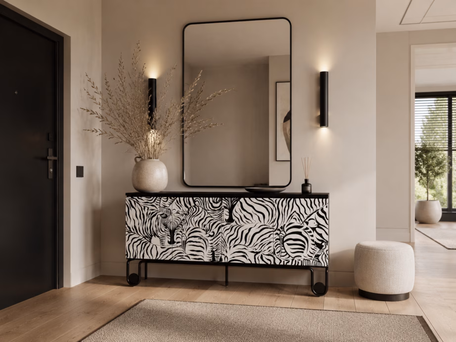 Must puhvetkapp sebramustriga Livin Hill Stilig ST011, 183 cm - 19