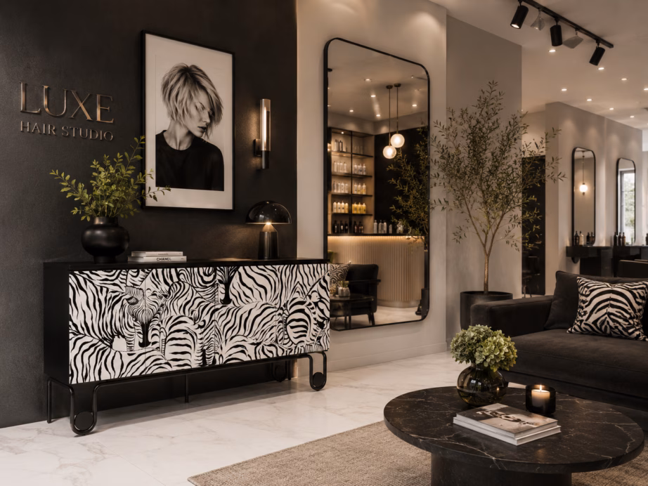 Must puhvetkapp sebramustriga Livin Hill Stilig ST011, 183 cm - 24