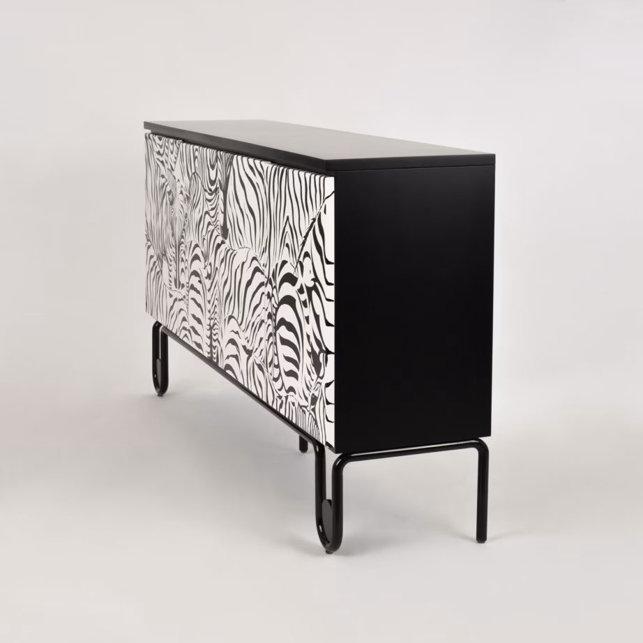 Must puhvetkapp sebramustriga Livin Hill Stilig ST011, 183 cm - 5