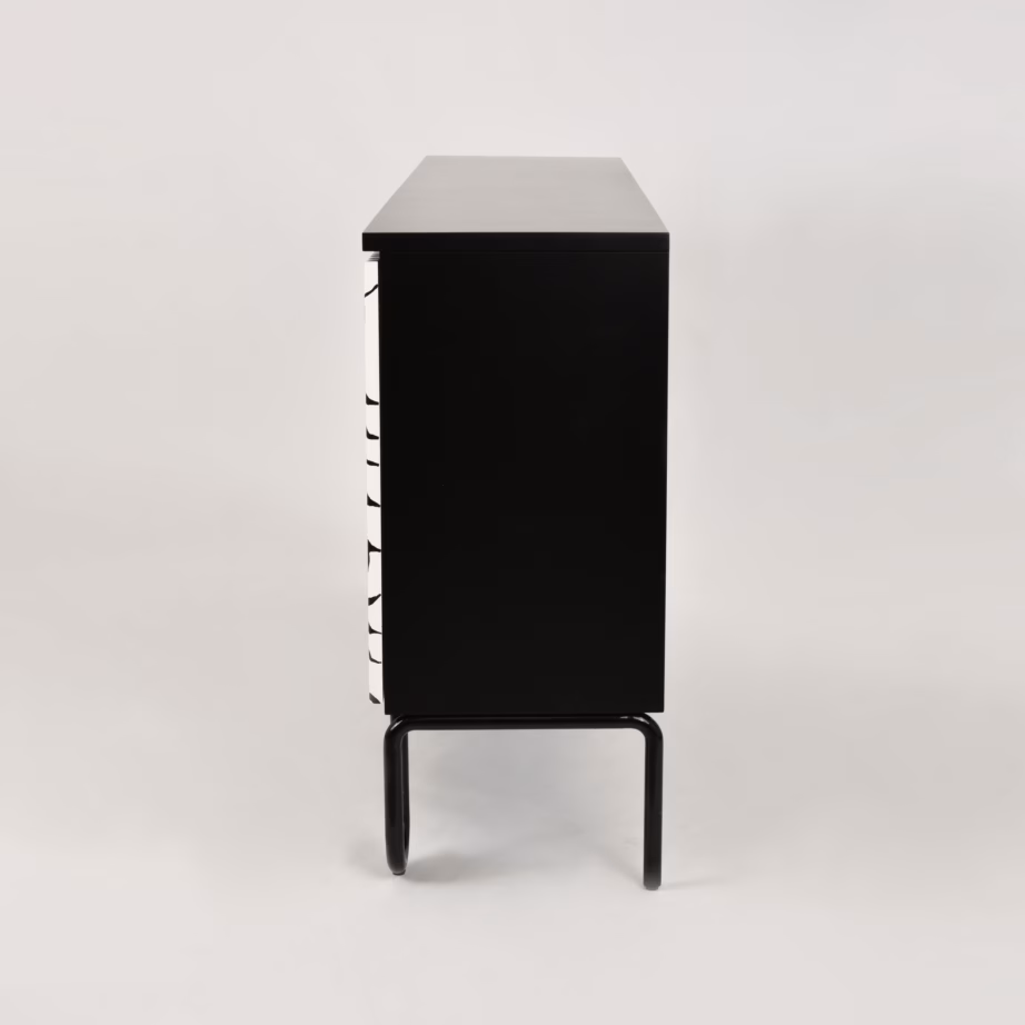 Must puhvetkapp sebramustriga Livin Hill Stilig ST011, 183 cm - 6