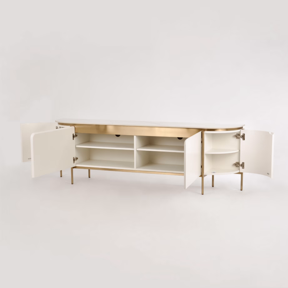 Valge TV-alus Livin Hill Stilig ST120, kunstmarmori pealispind, 200 cm - 2