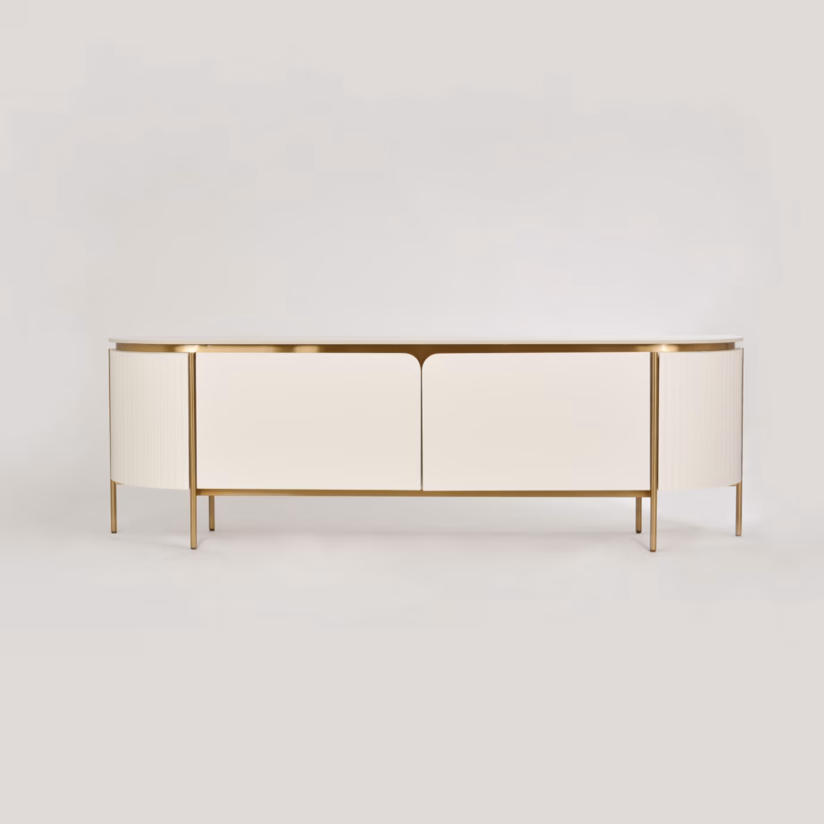 Valge TV-alus Livin Hill Stilig ST120, kunstmarmori pealispind, 200 cm - 3
