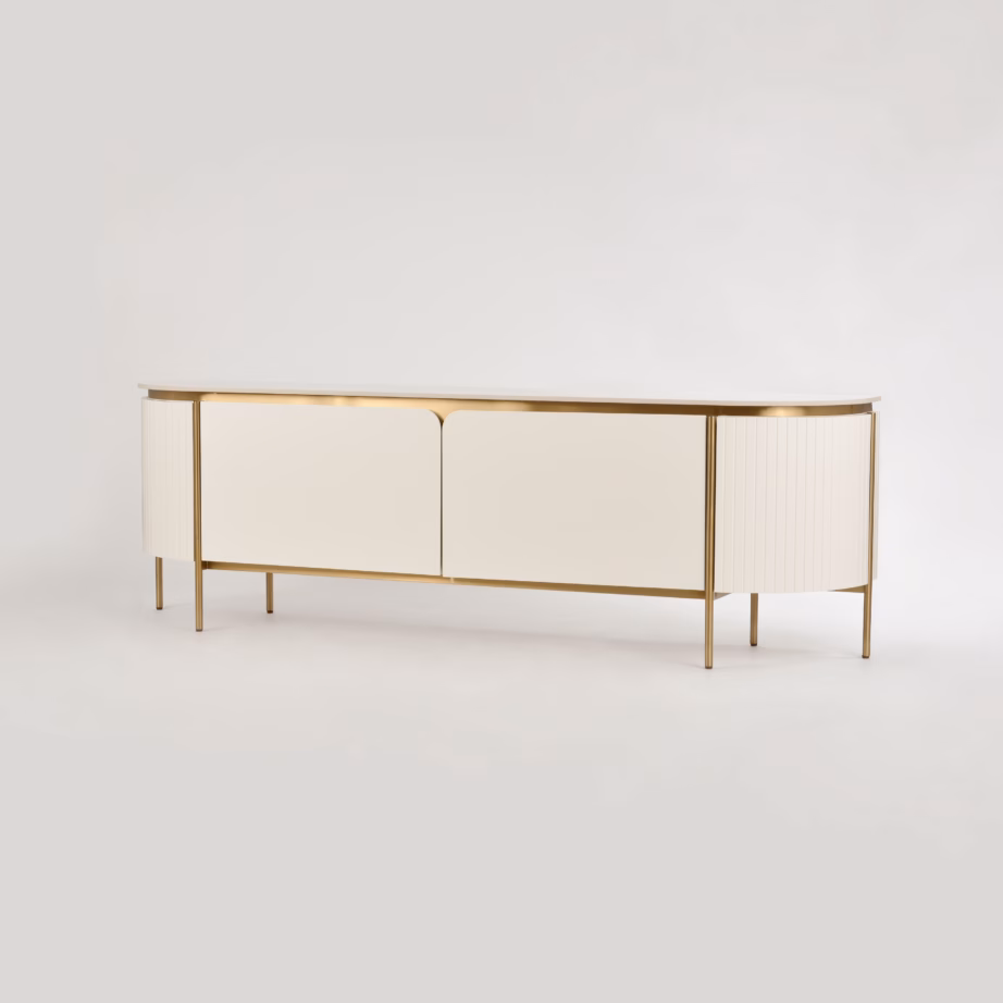 Valge TV-alus Livin Hill Stilig ST120, kunstmarmori pealispind, 200 cm - 4