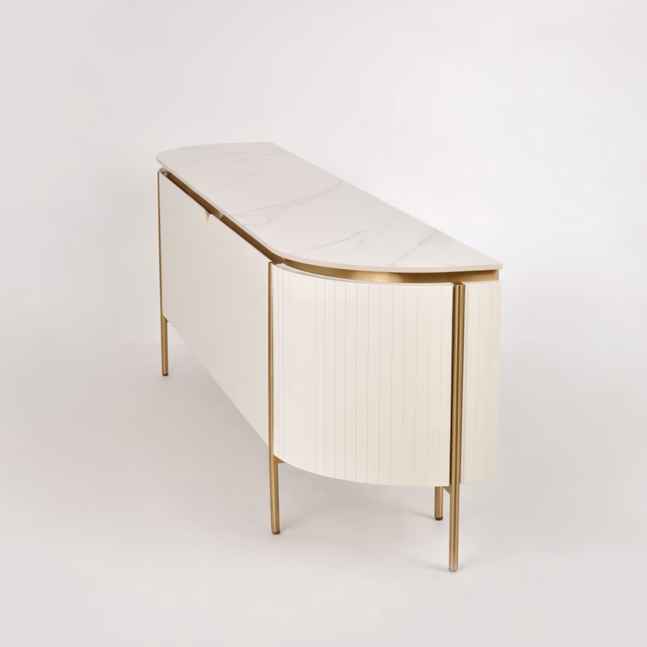 Valge TV-alus Livin Hill Stilig ST120, kunstmarmori pealispind, 200 cm - 5