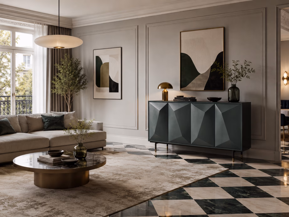 Pärlroheline kummut Livin Hill Stilig ST308, 150 cm, 3D esipaneelidega - 12